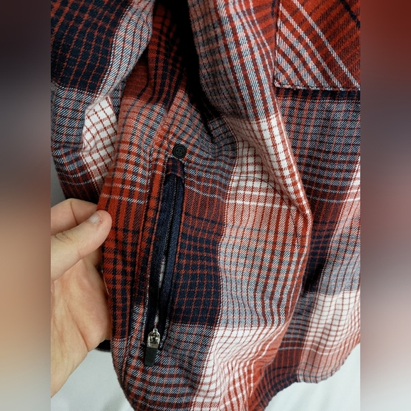 Wrangler Women's Outdoors Casual Winter Red Black Plaid Button Down Shirt (#391) - Picture 6 of 8